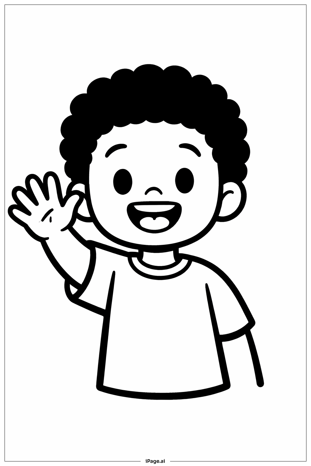  Black History Month Child Waving Coloring Page 