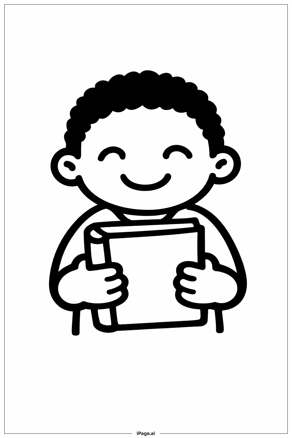  Black History Month Child With Book Coloring Page 