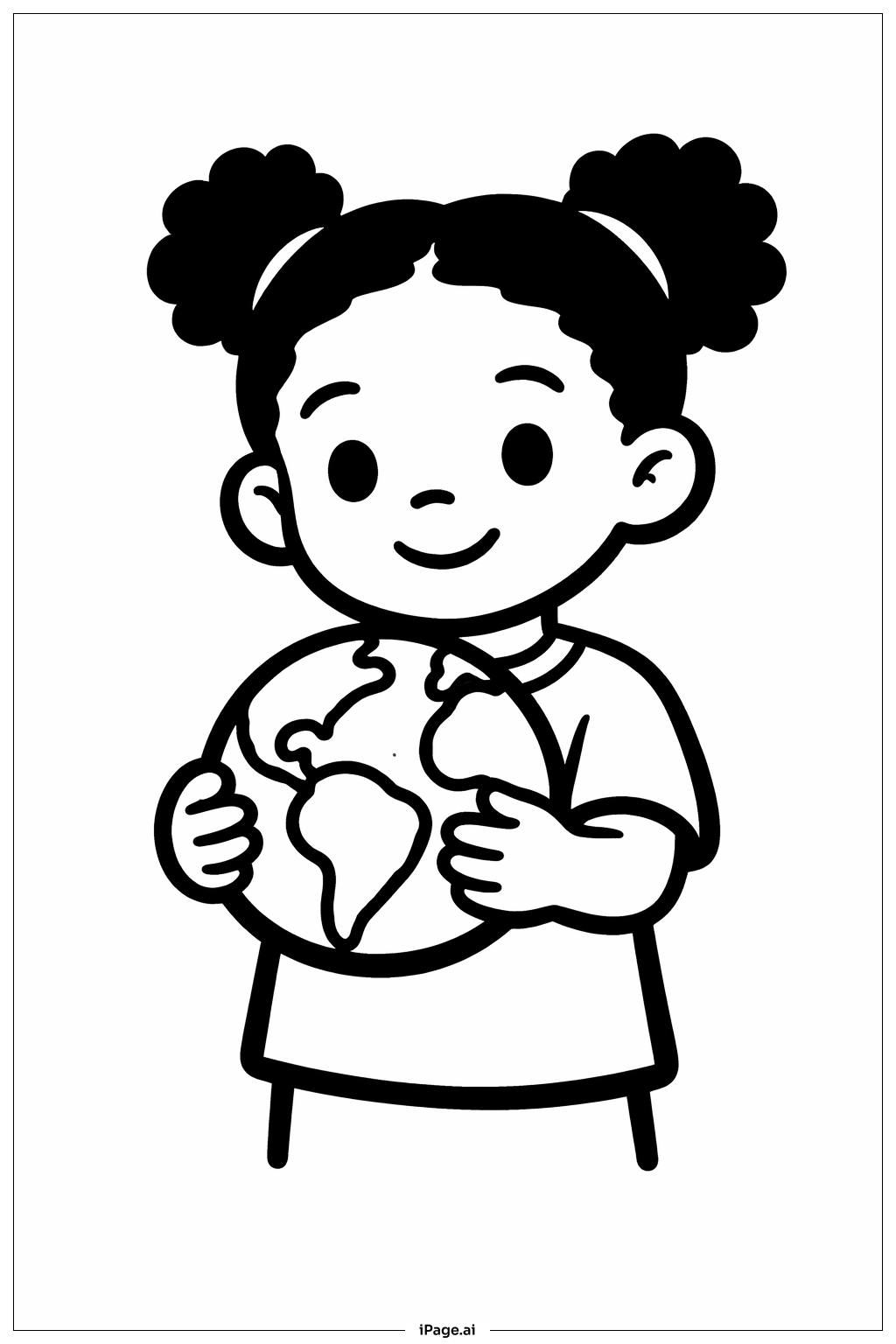  Black History Month Child With Globe Coloring Page 