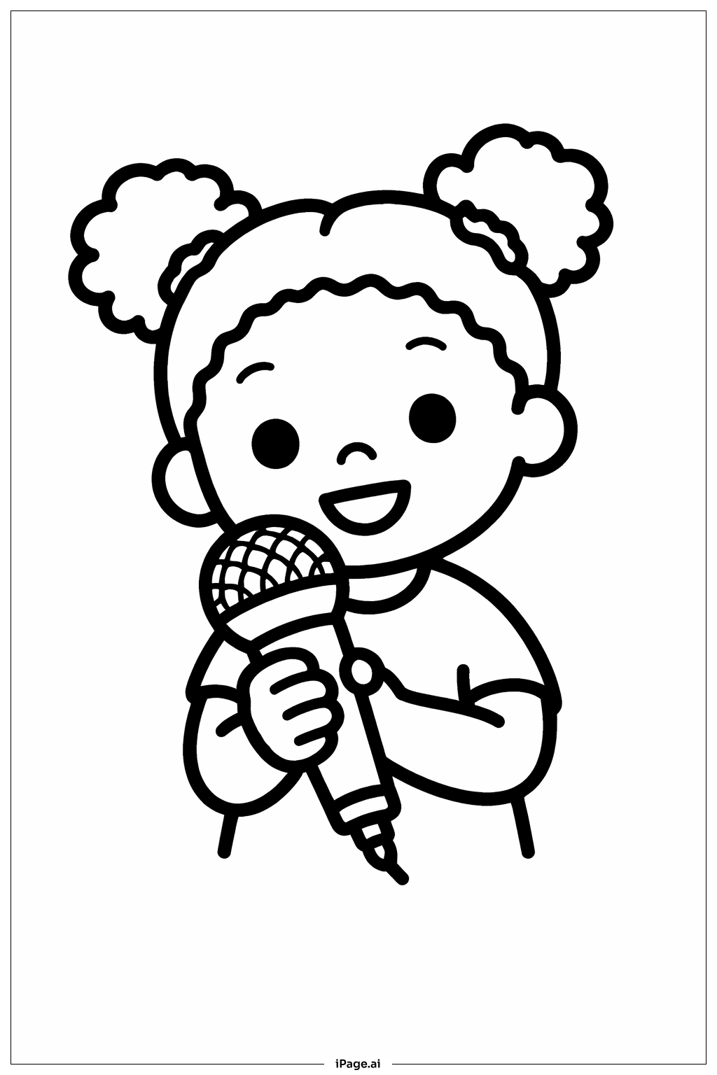  Black History Month Child With Microphone Coloring Page 