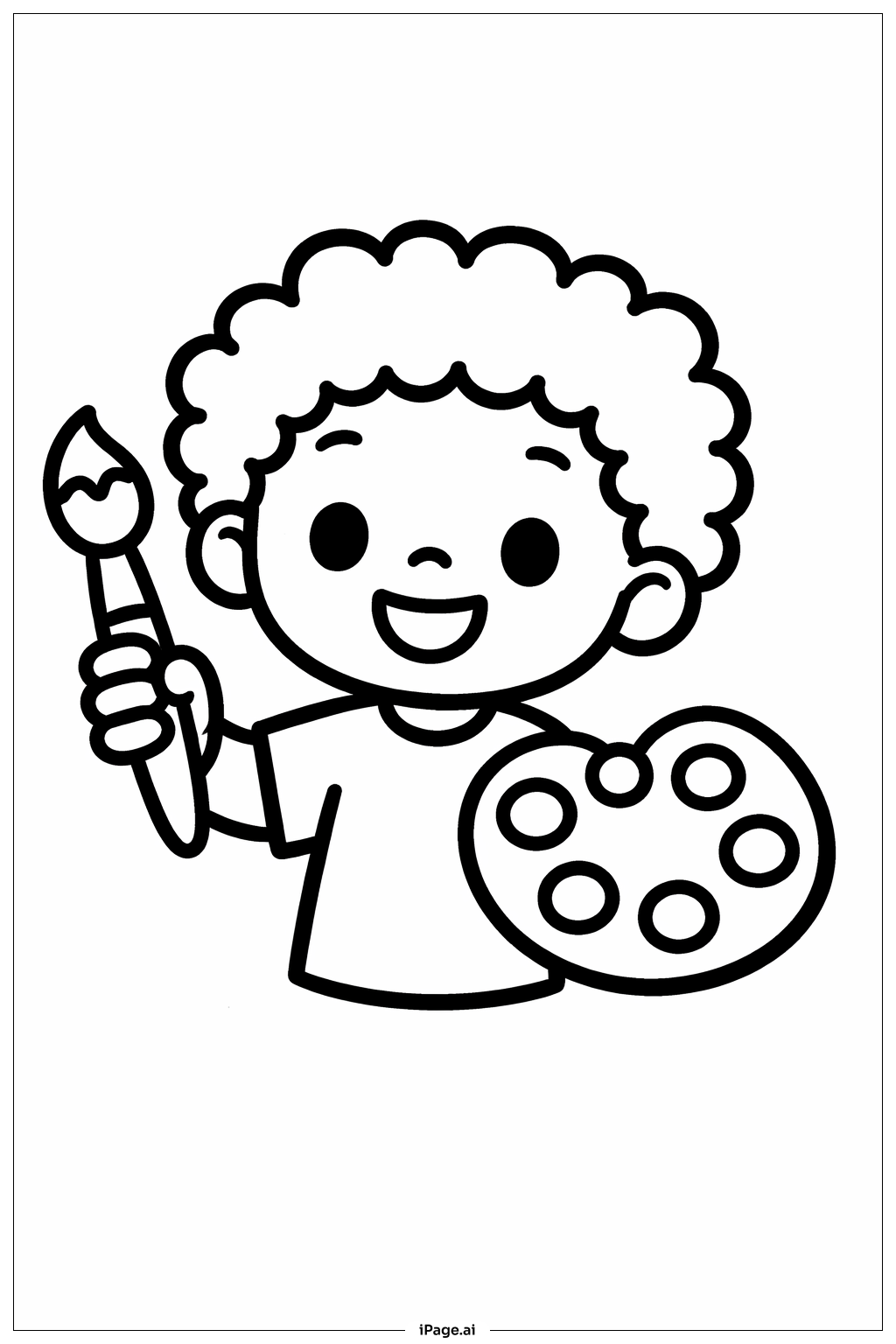  Black History Month Child With Paintbrush Coloring Page 