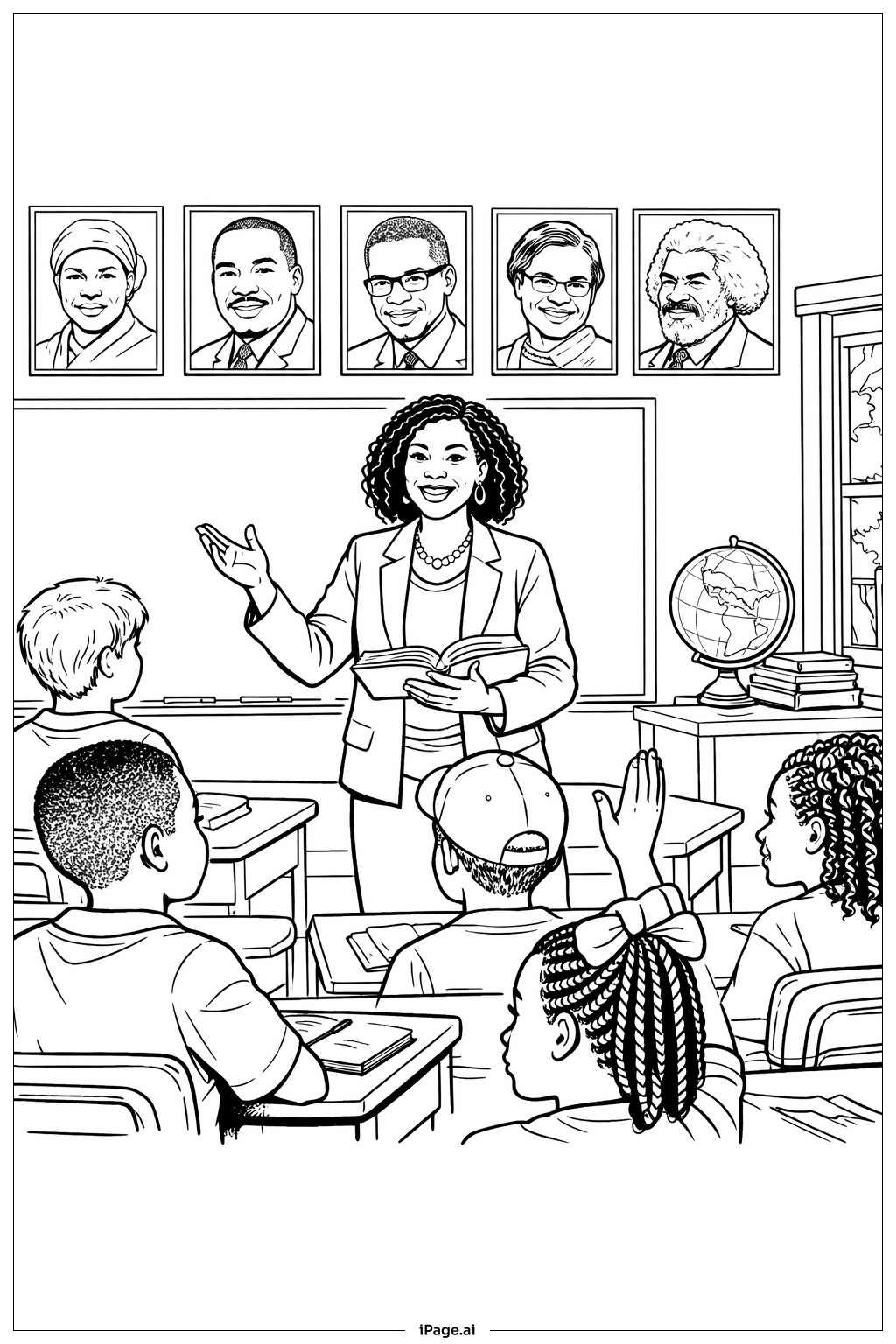  Black History Month Classroom Tribute Wall Coloring Page 