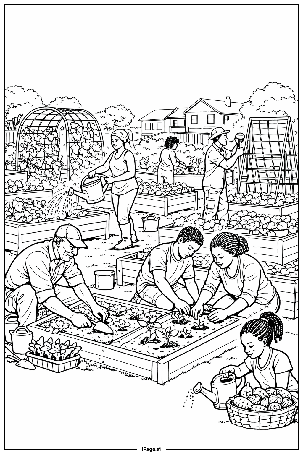 Black History Month Community Garden Scene