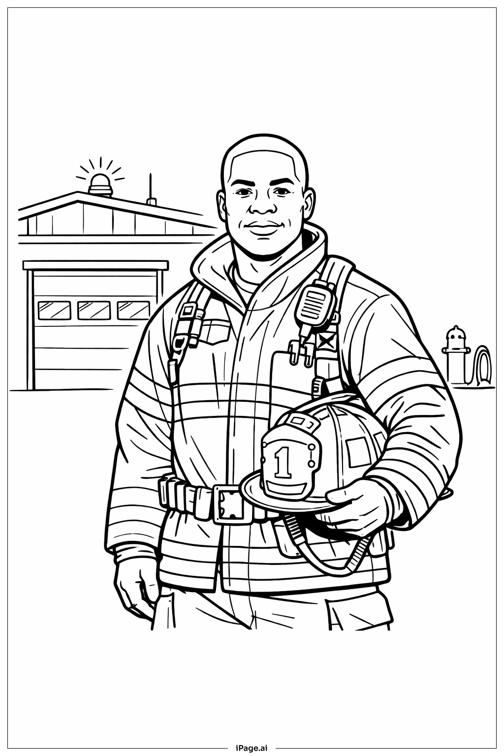  Black History Month Firefighter At Station Coloring Page 