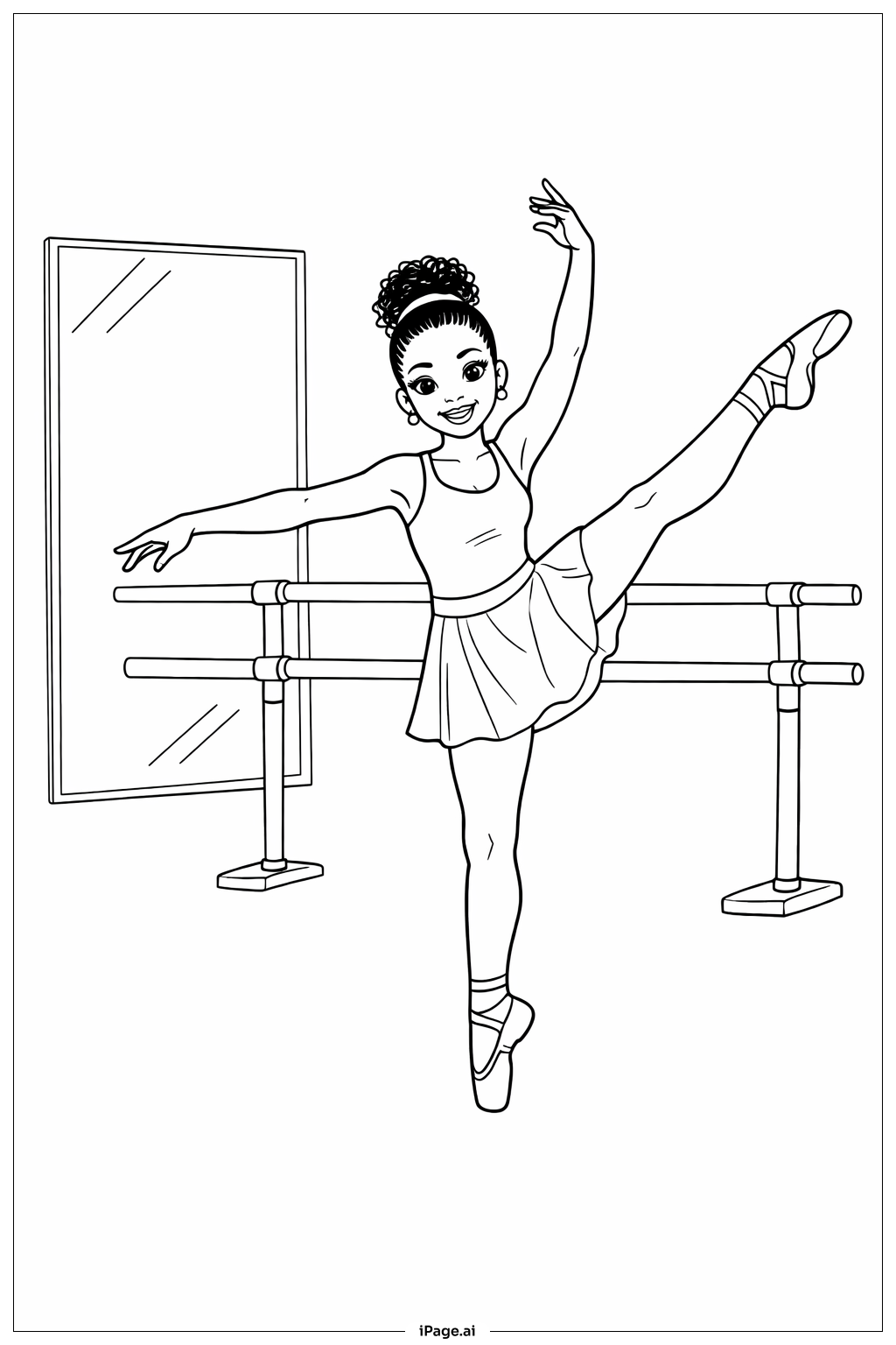  Black History Month Girl Dancing In Studio Coloring Page 