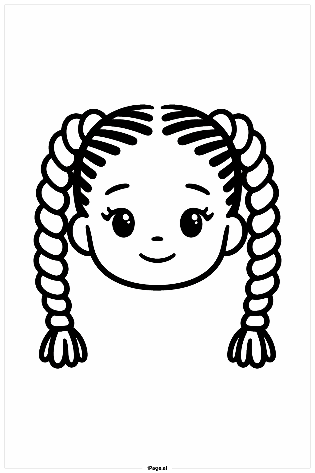  Black History Month Girl Portrait With Braids Coloring Page 