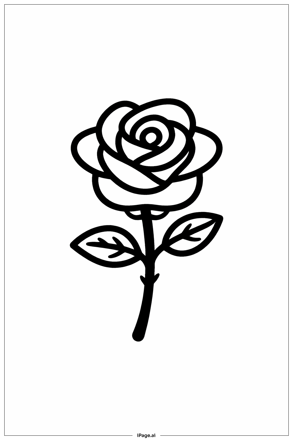  Black History Month Simple Rose Icon Coloring Page 