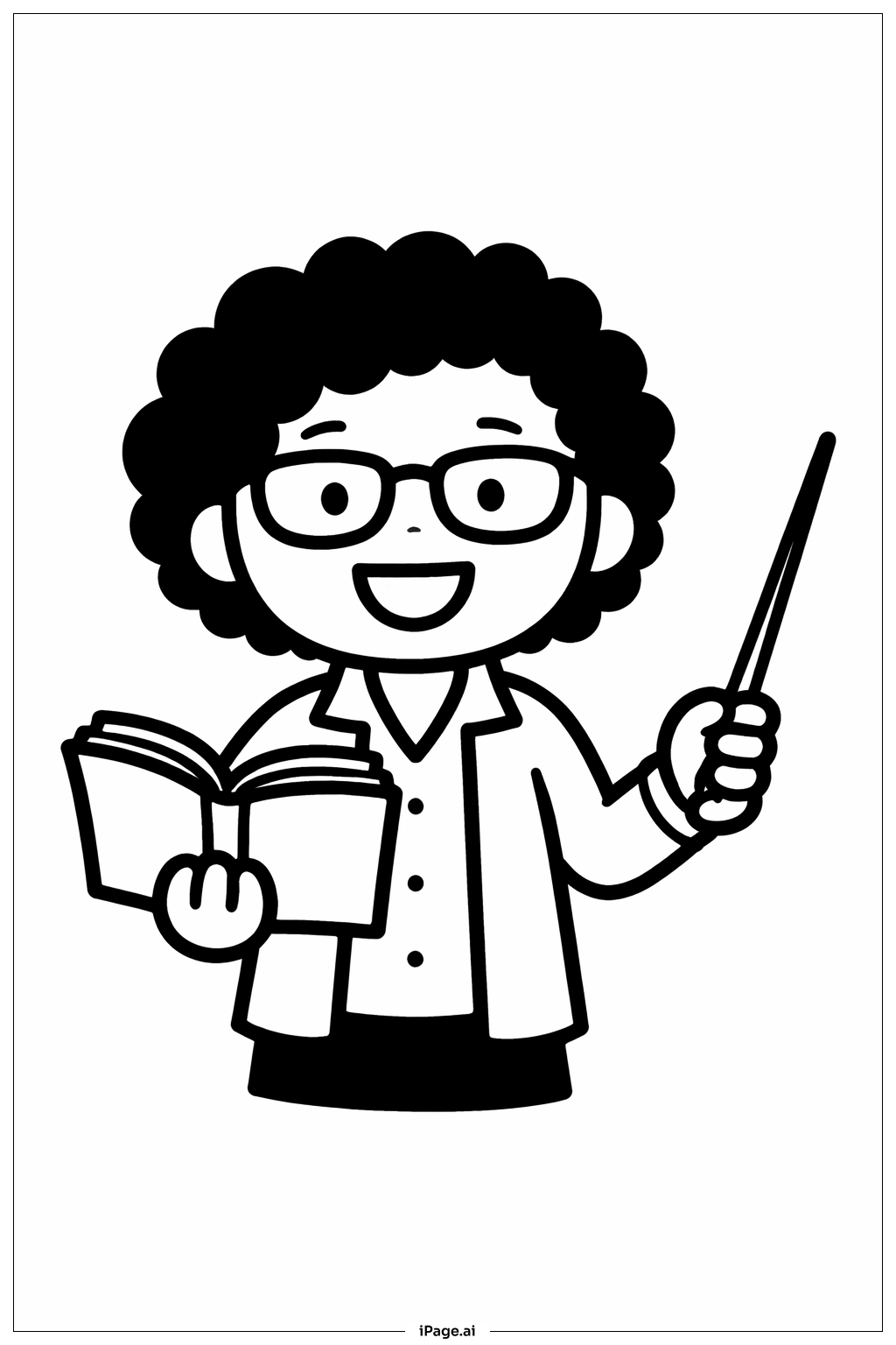  Black History Month Simple Teacher Portrait Coloring Page 