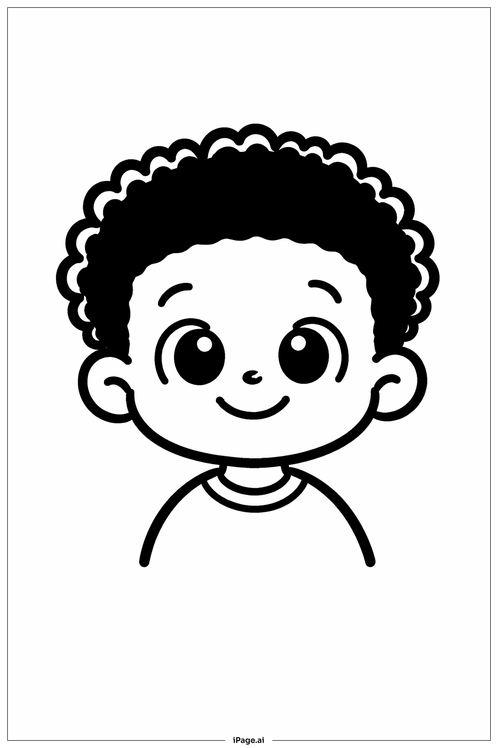  Black History Month Smiling Child Portrait Coloring Page 