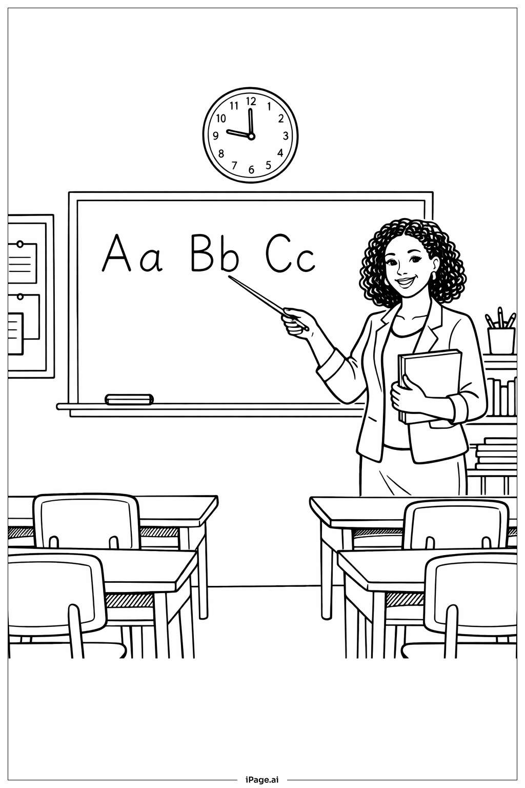  Black History Month Teacher In Classroom Coloring Page 