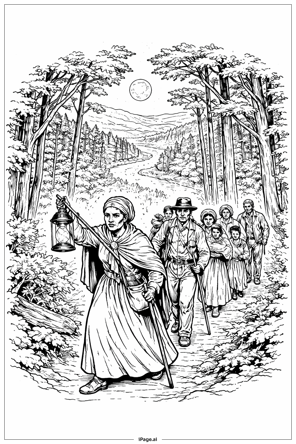  Black History Month Underground Railroad Path Coloring Page 