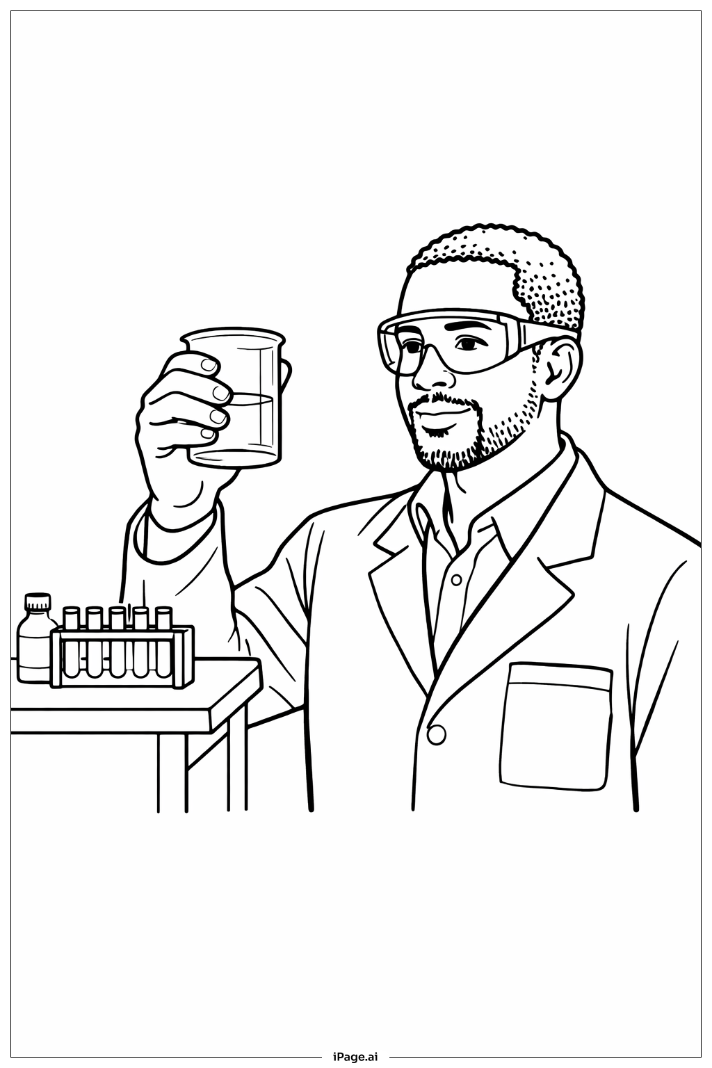  Black History Month Young Scientist At Lab Coloring Page 