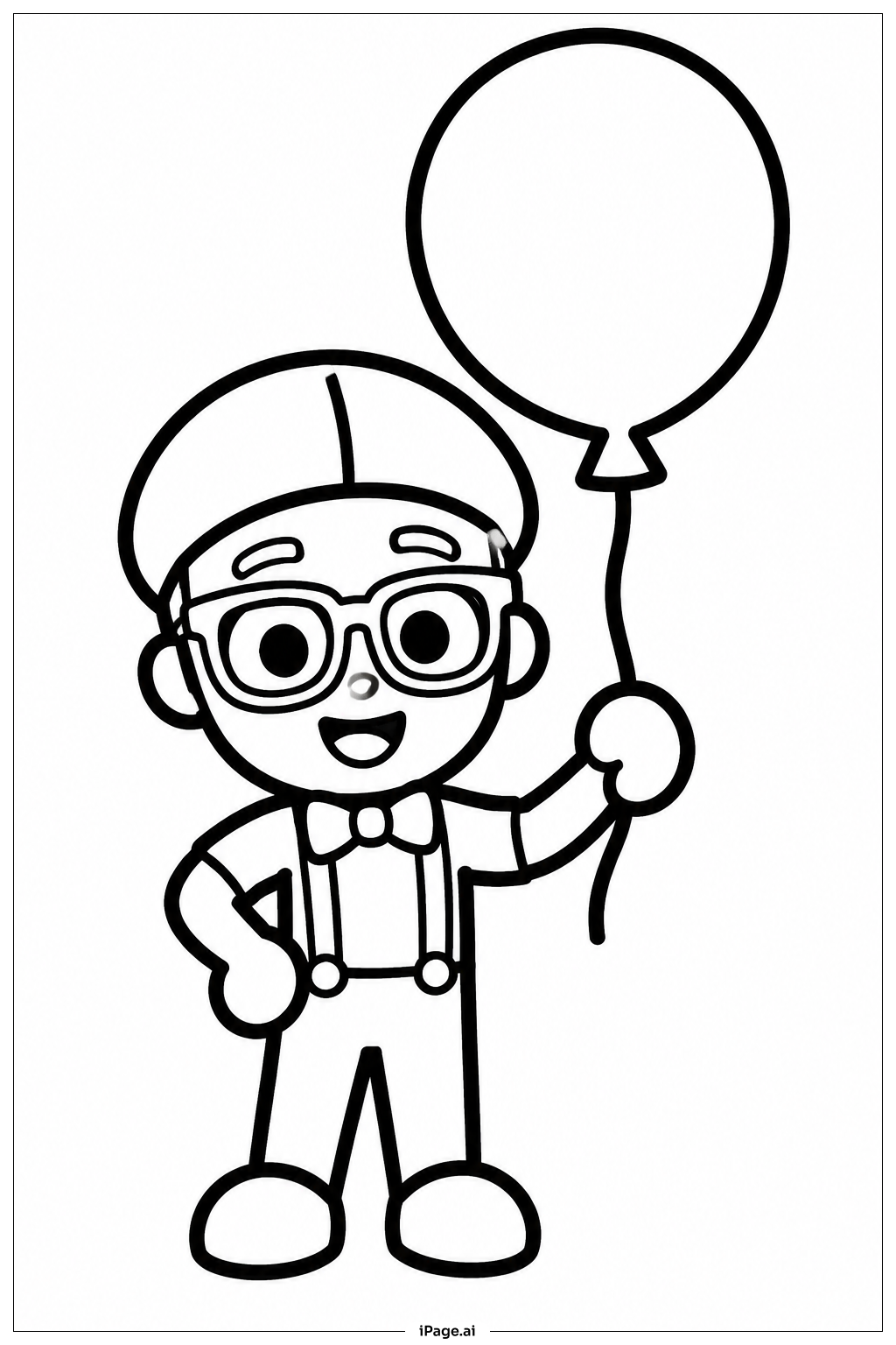  Blippi バルーンを持っているの塗り絵ページ 
