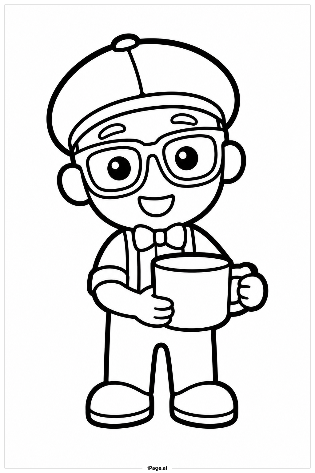 Blippi拿着杯子
