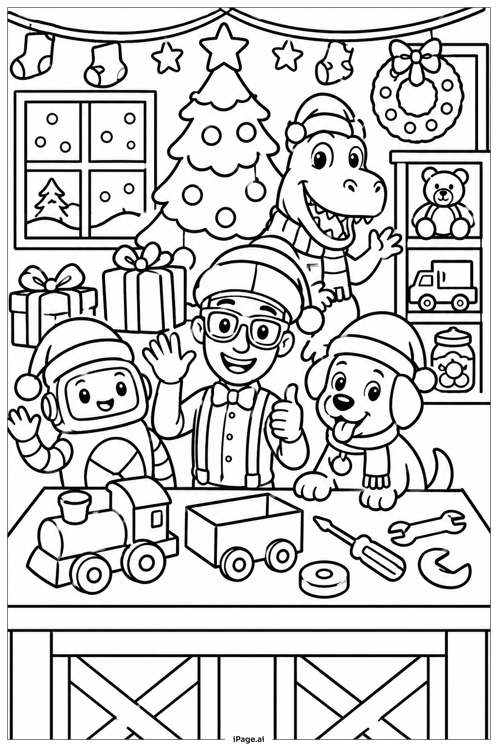  Blippi Holiday Workshop Coloring Page 