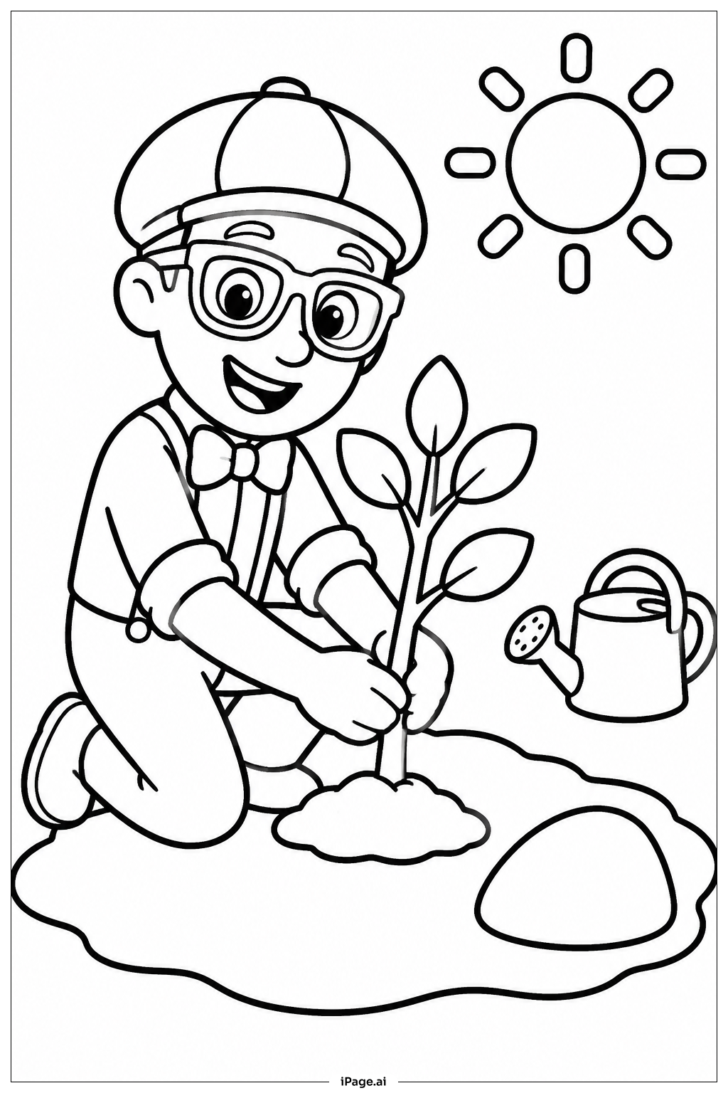  Blippi植樹著色頁 