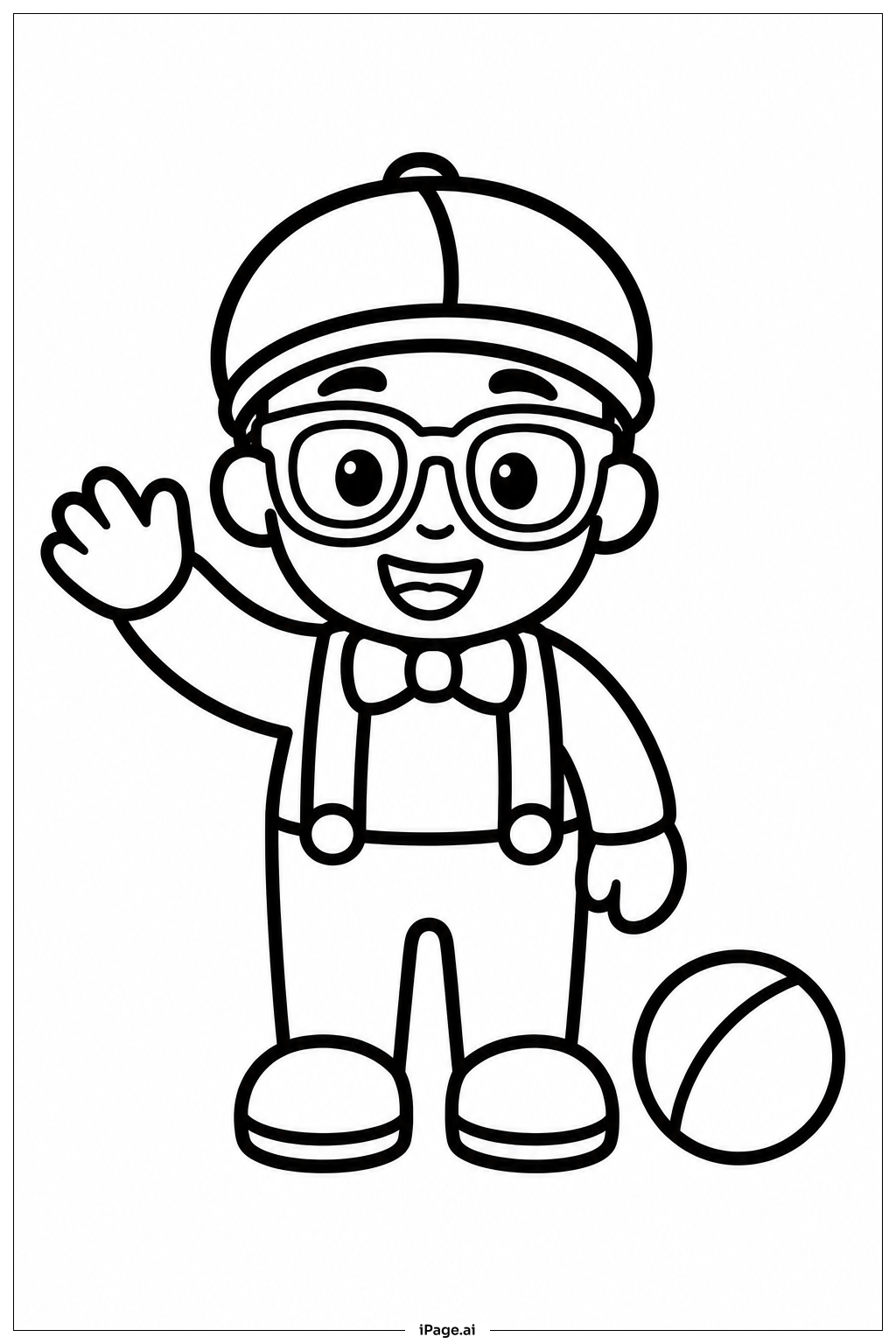  ブリッピ 手を振るの塗り絵ページ 