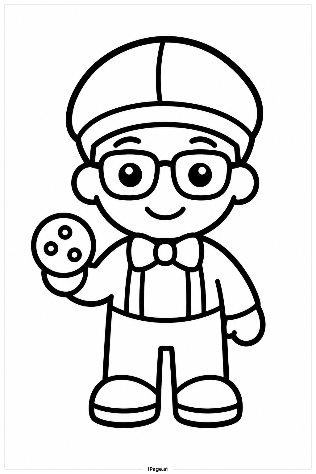  Blippi 帽子をかぶったの塗り絵ページ 