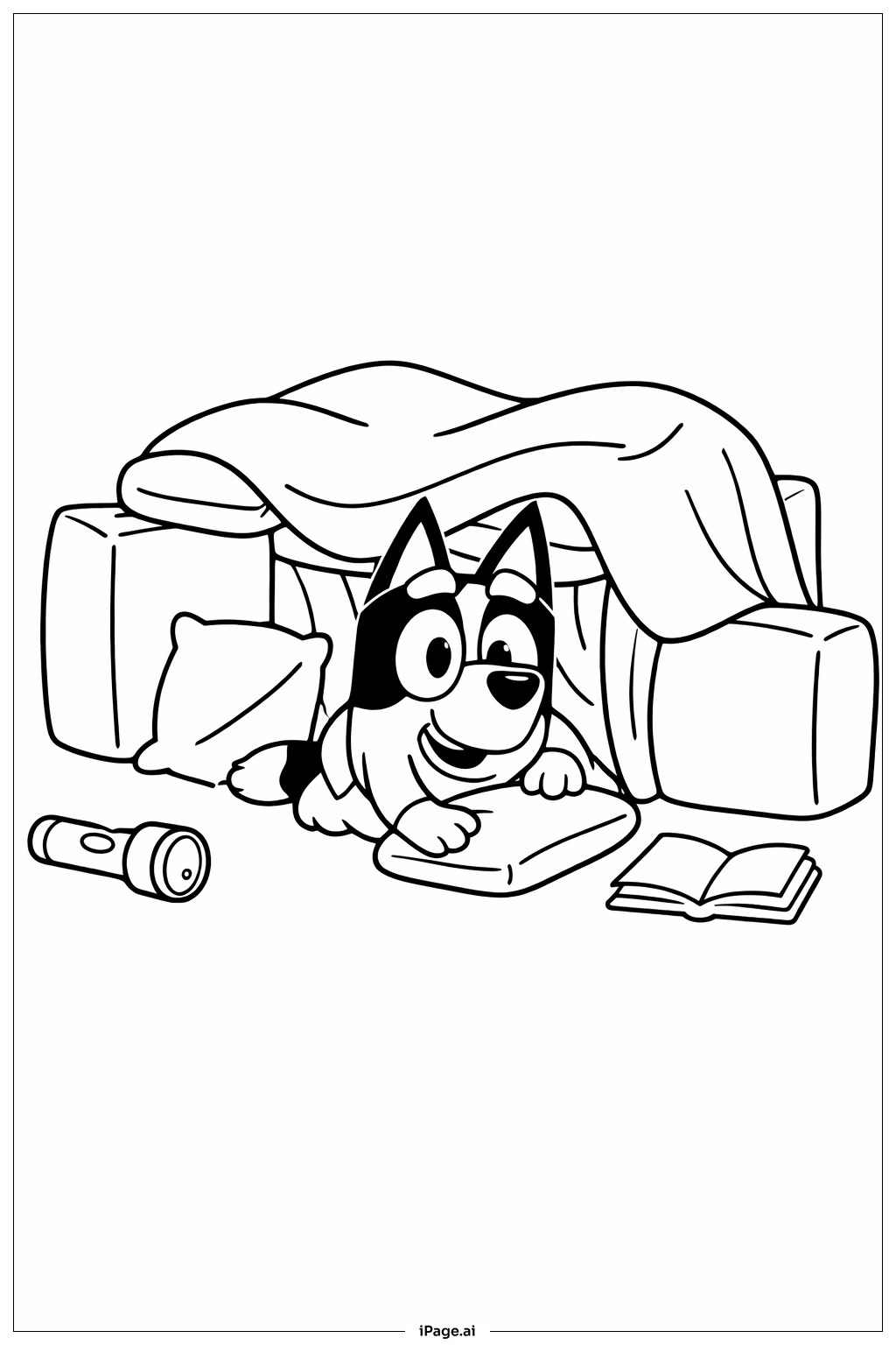 블루이 요새 짓기 색칠공부 페이지