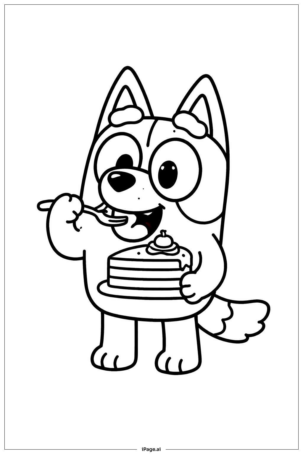 블루이 케이크 먹기 색칠공부 페이지