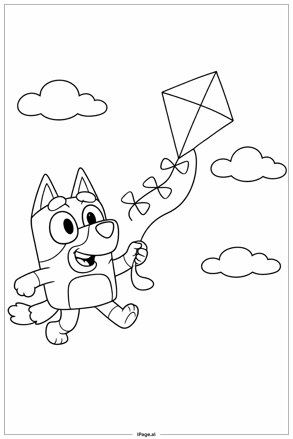 블루이 연날리기 색칠공부 페이지