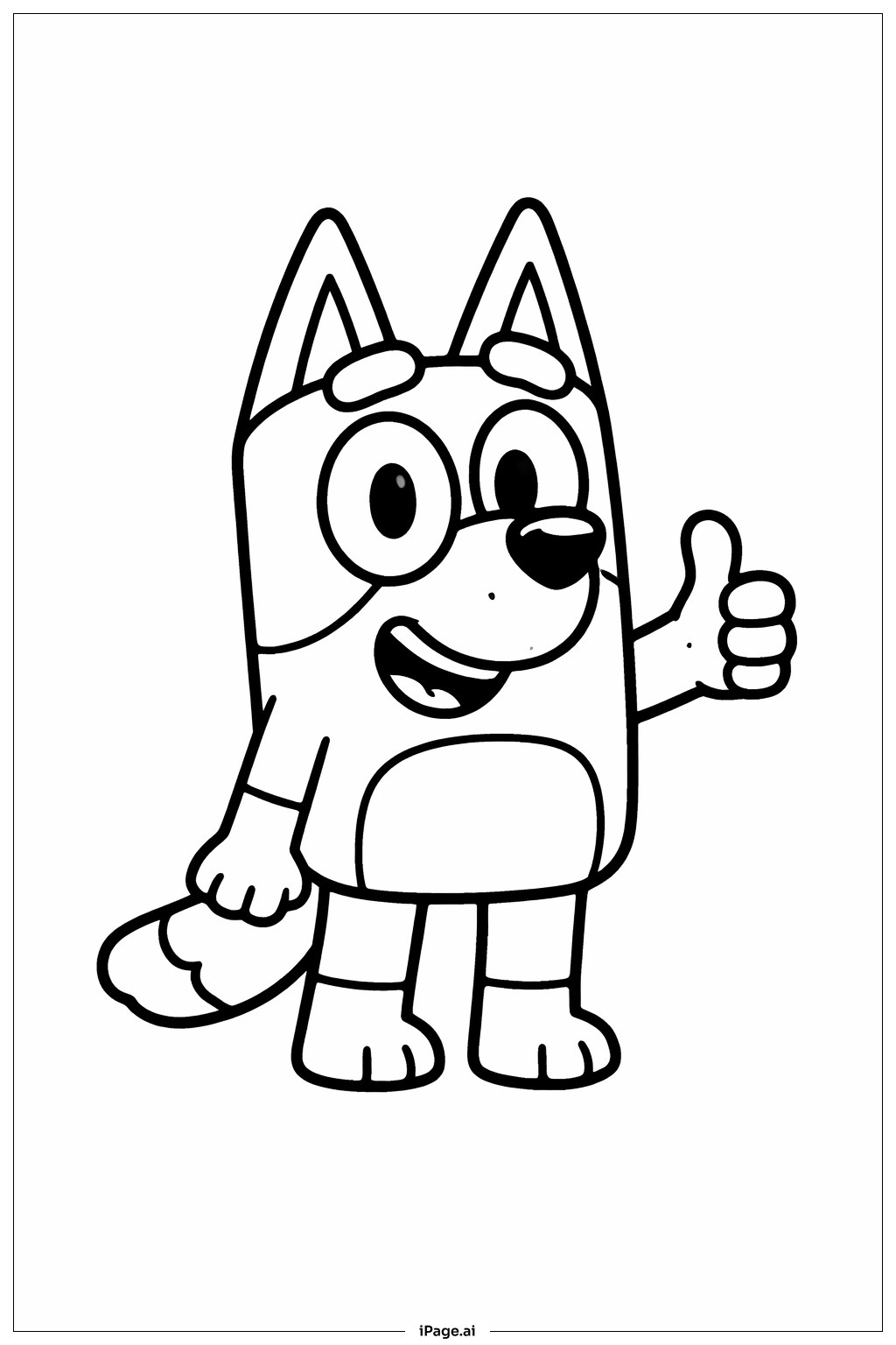  엄지척하는 블루이 색칠공부 페이지 