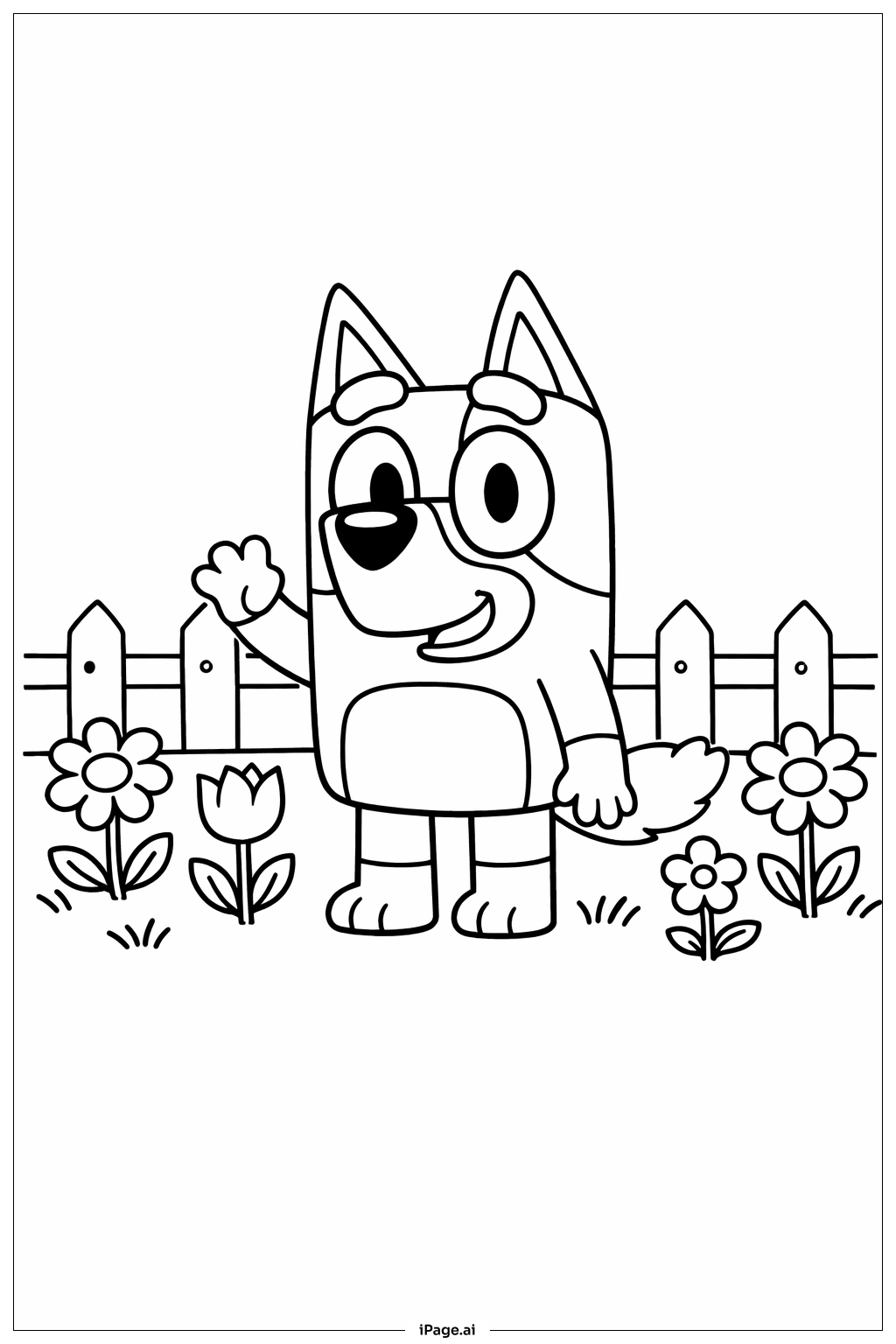 블루이 인 가든 색칠공부 페이지