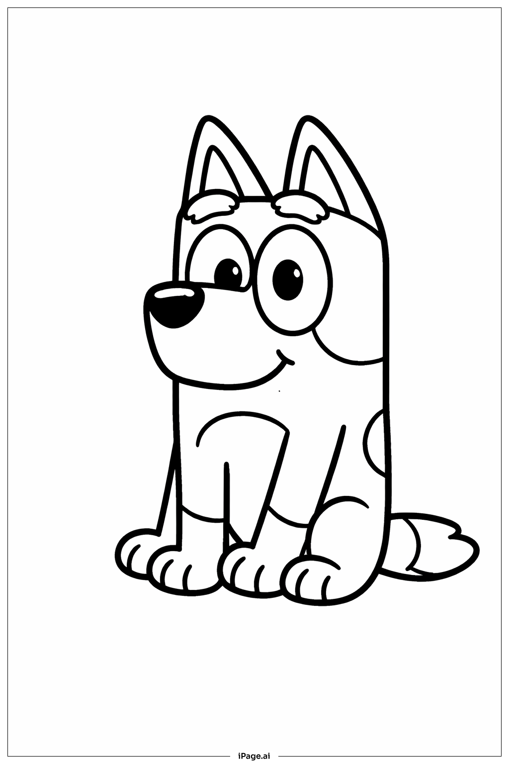 블루이 앉아있기 색칠공부 페이지