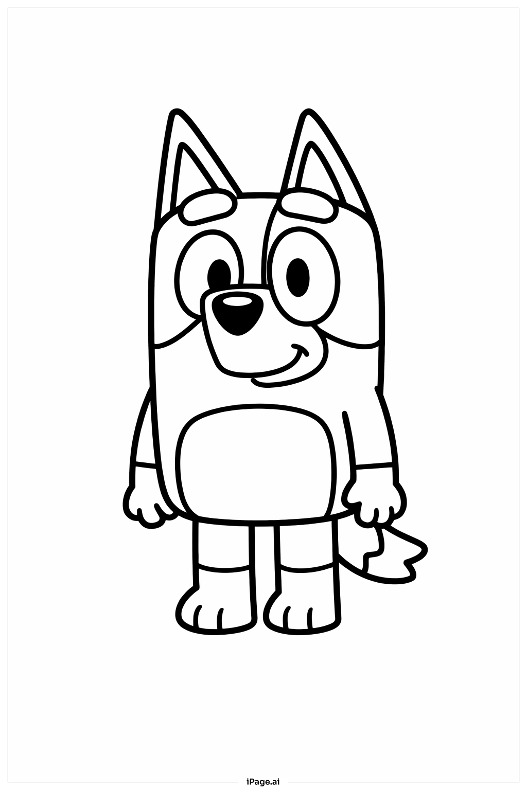 블루이 서 있는 자세 색칠공부 페이지