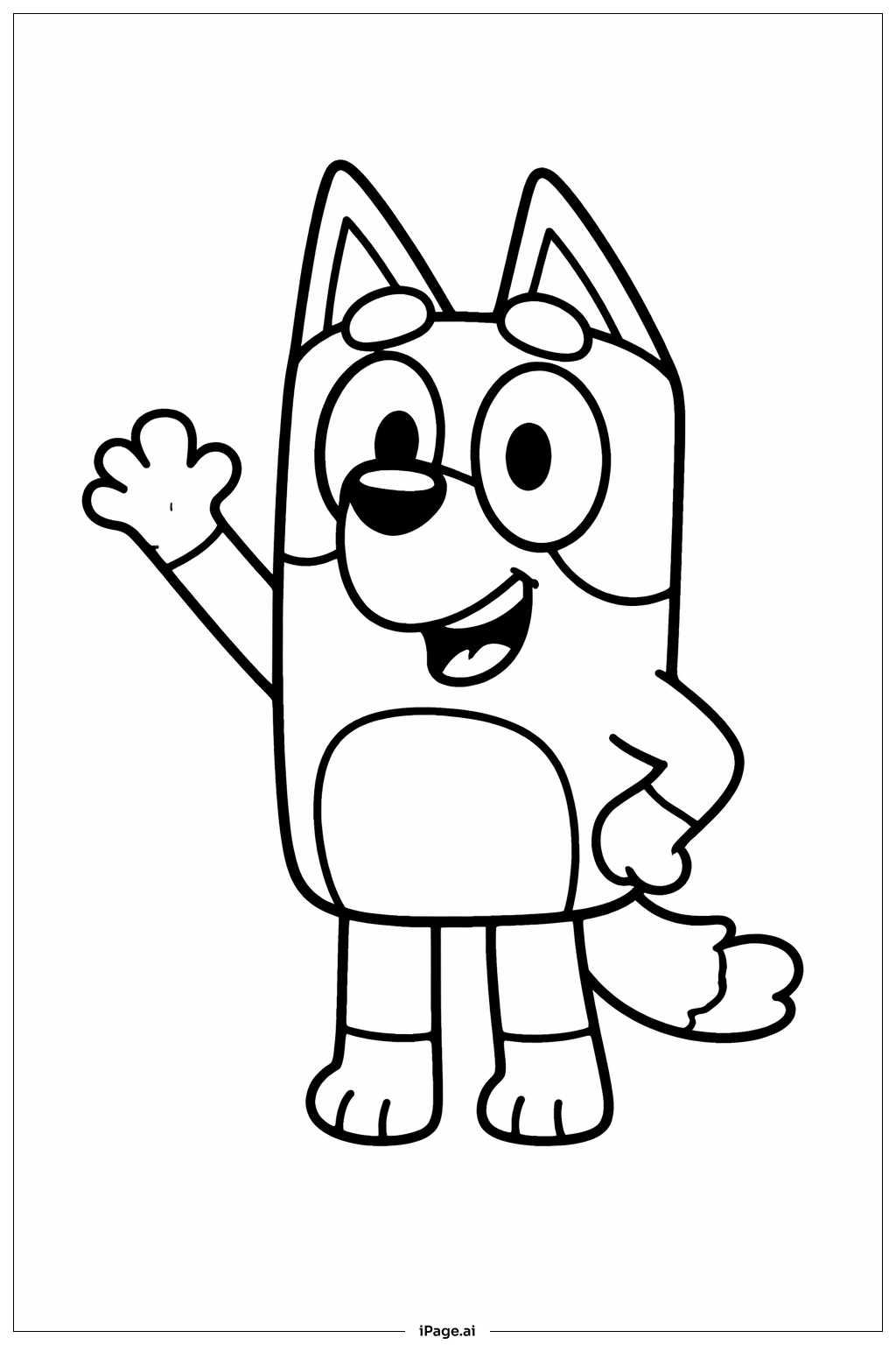 블루이 손 흔들기 색칠공부 페이지