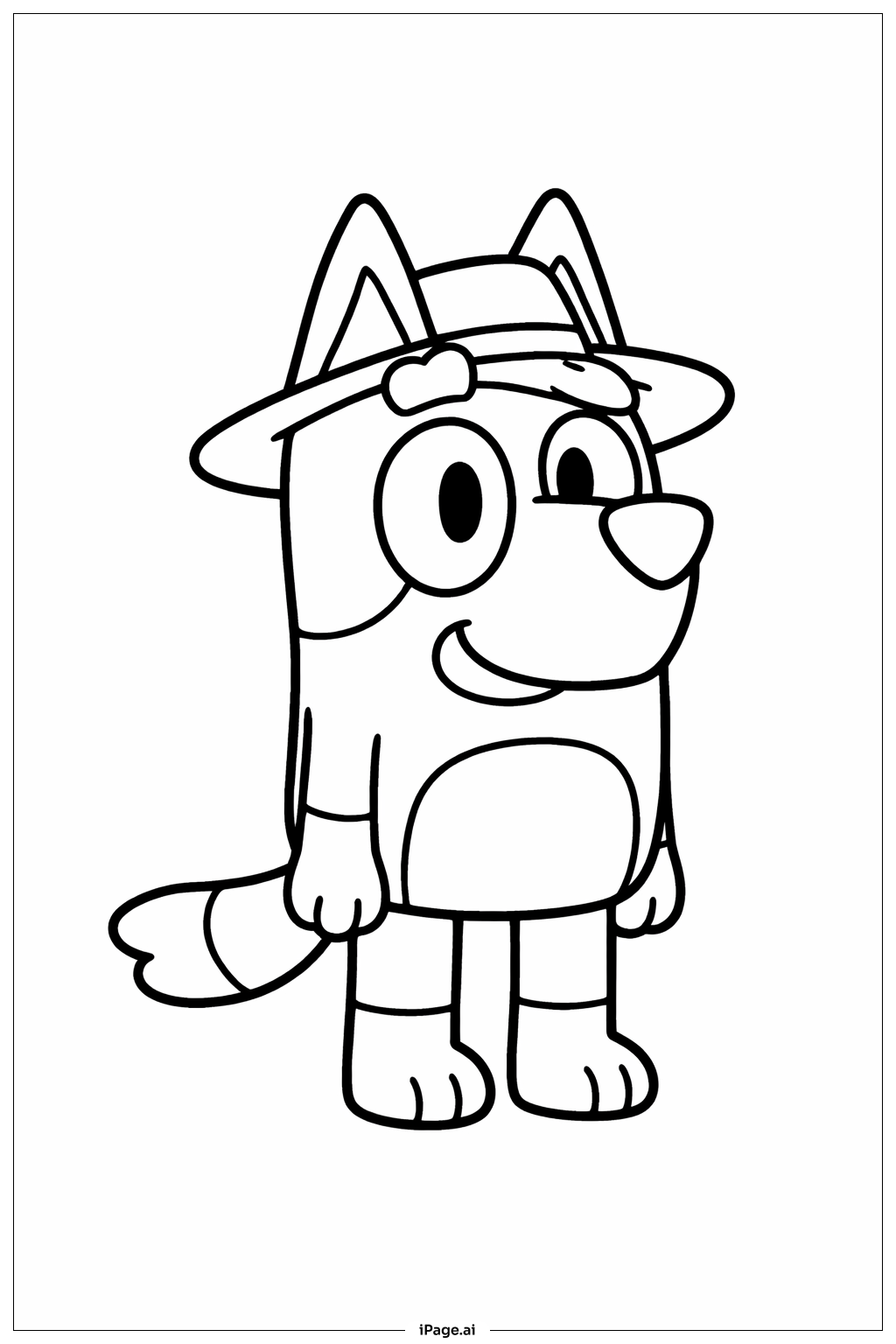 Bluey mit Hut Ausmalseite