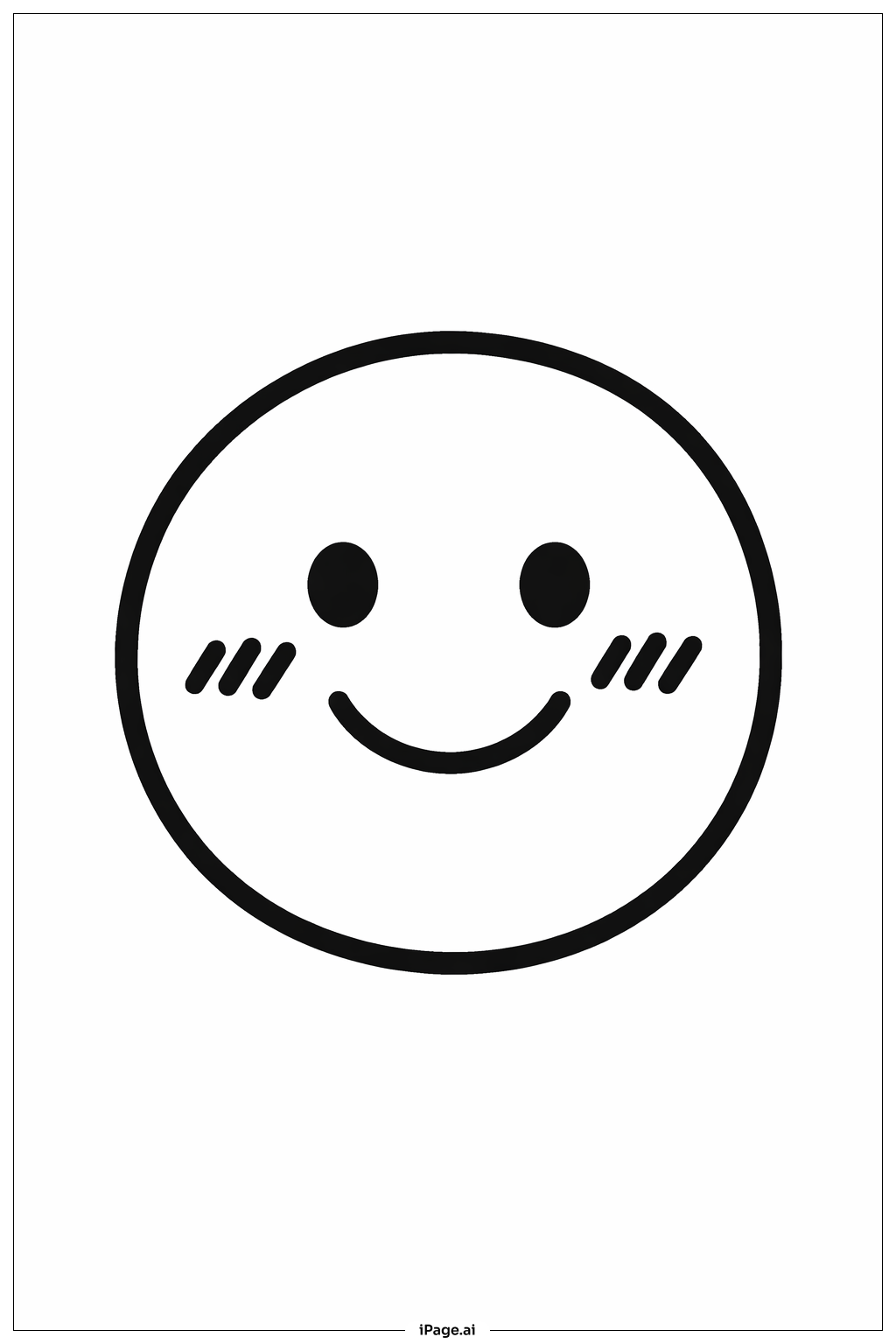  Page de coloriage Emoji Sourire Timide 