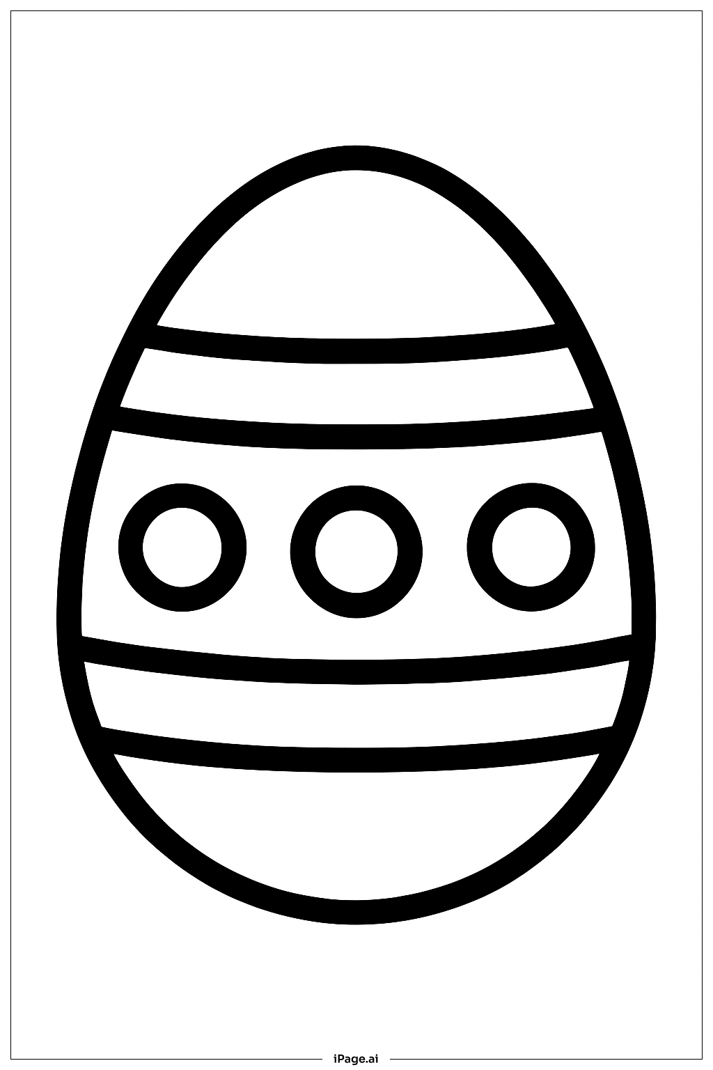  Bold Border Easter Egg Coloring Page 