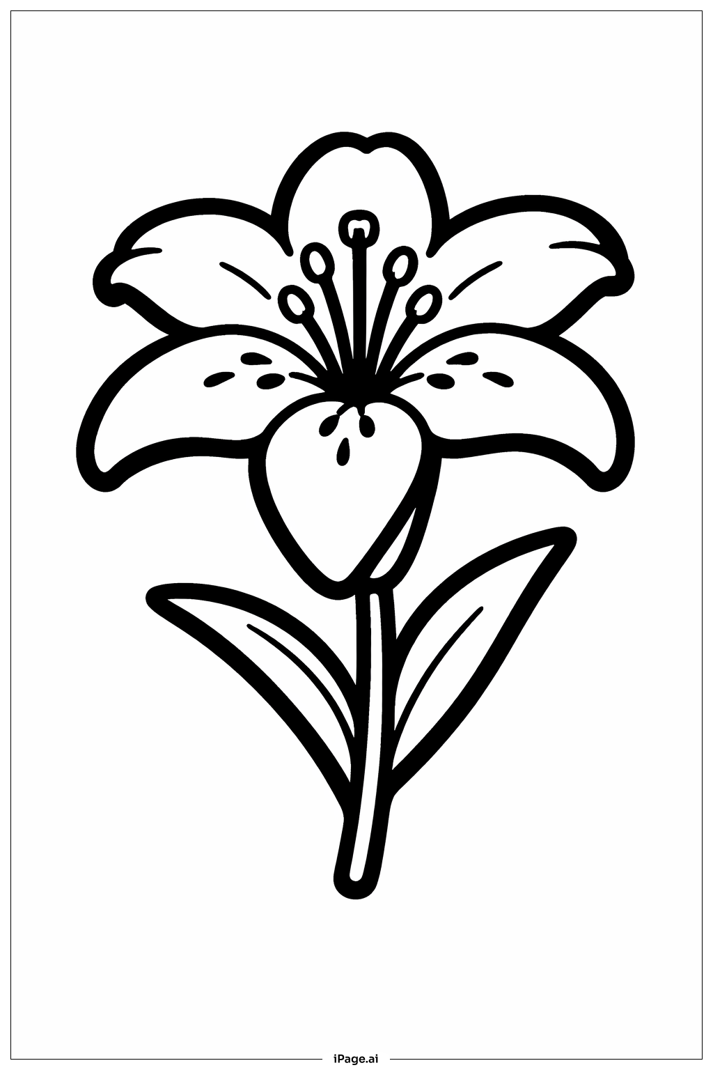 Bold Lily Flower Coloring Page