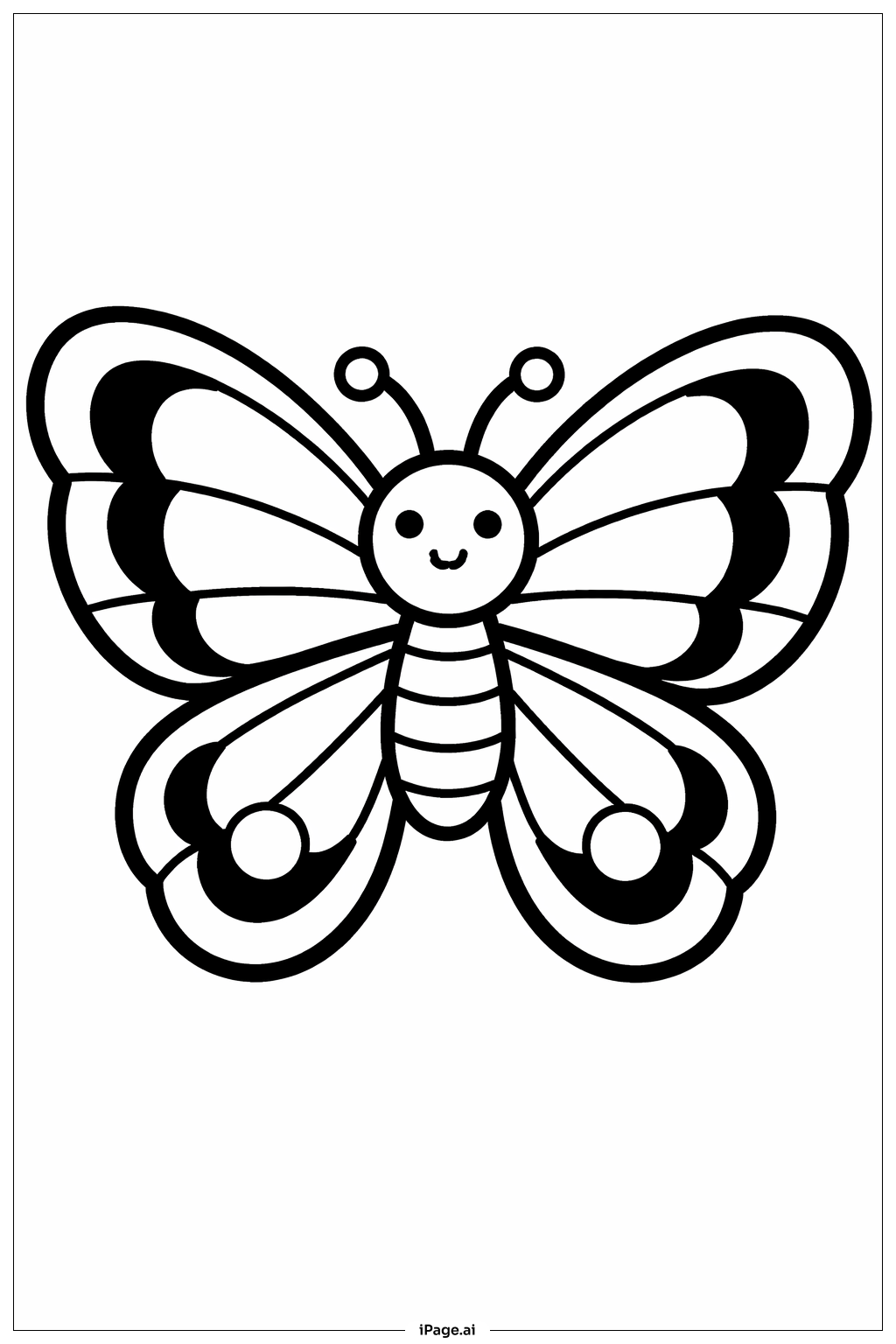 Bold Wing Butterfly Coloring Page