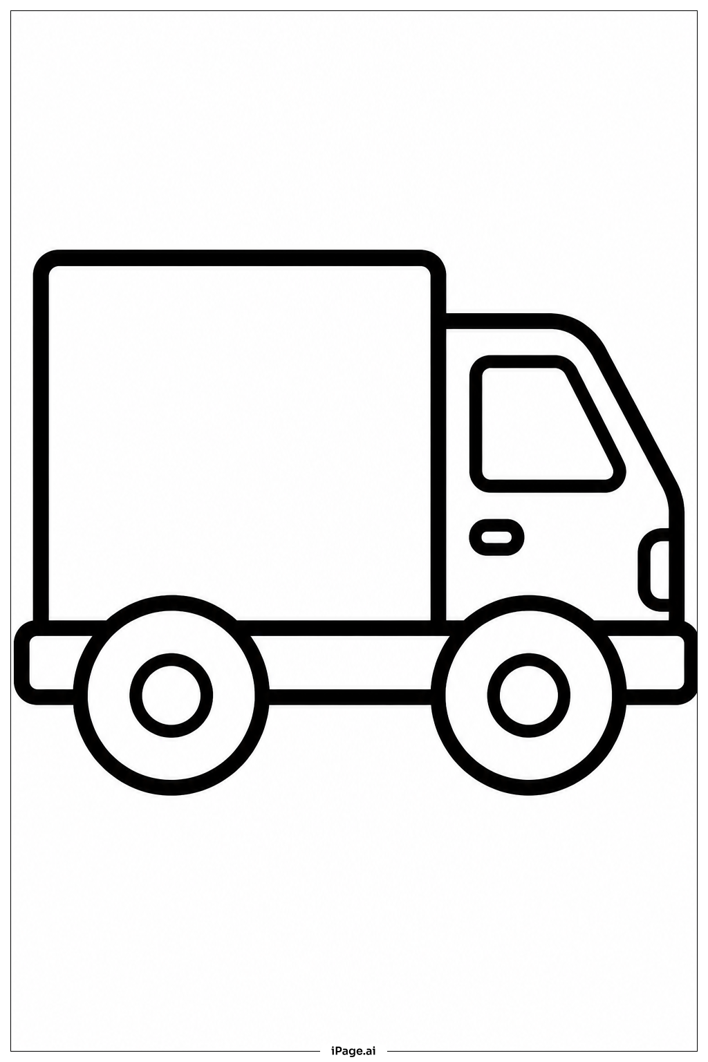 箱型トラックの塗り絵ページ