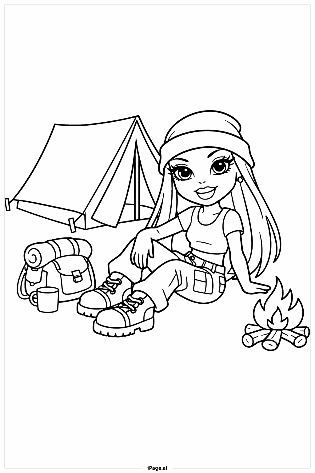 브랏즈 인형 캠핑 색칠공부 페이지