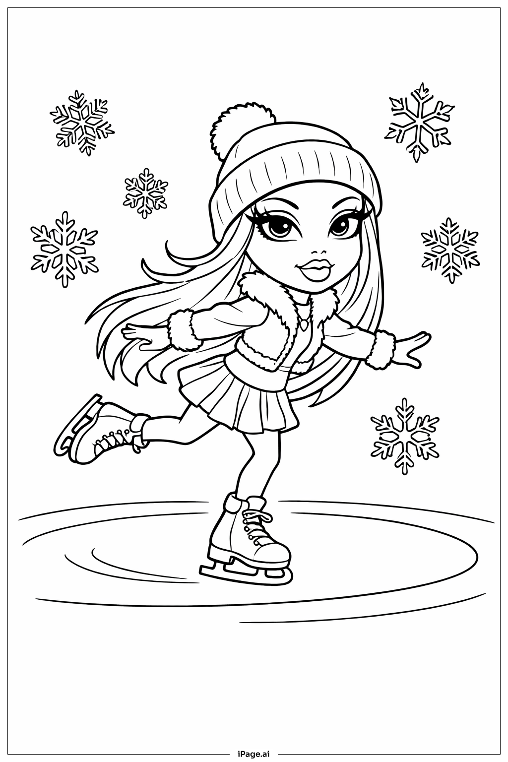 브랫즈 인형 아이스 스케이팅 색칠공부 페이지