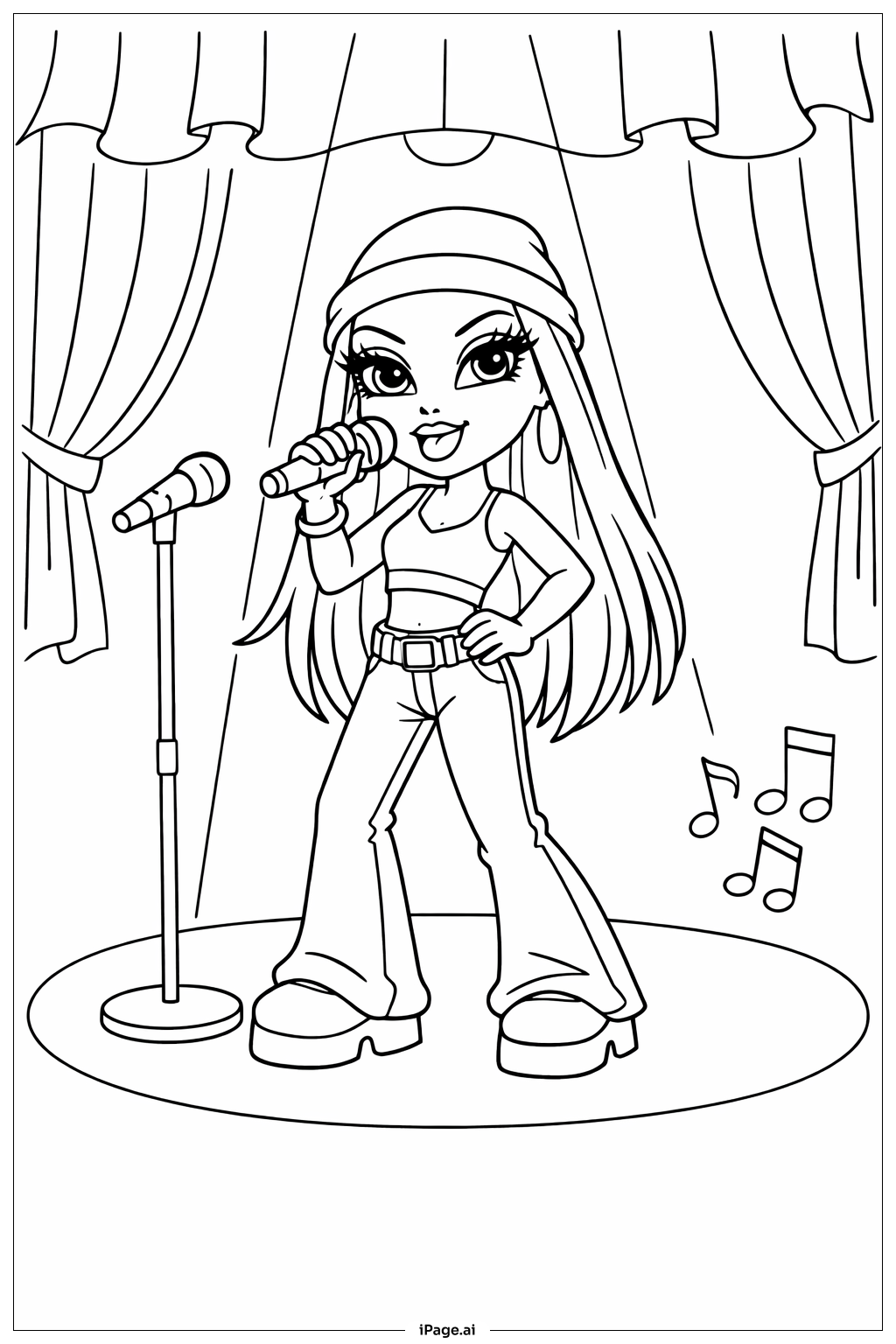 브라츠 인형 무대 위 색칠공부 페이지