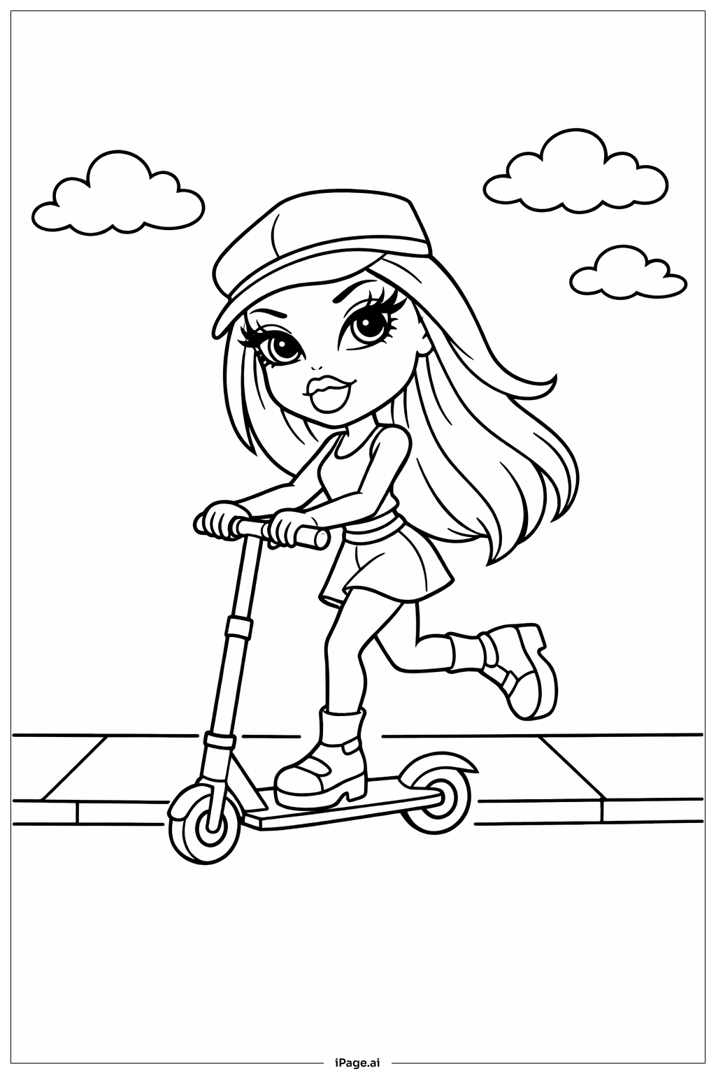 브라츠 인형 스쿠터 타기 색칠공부 페이지