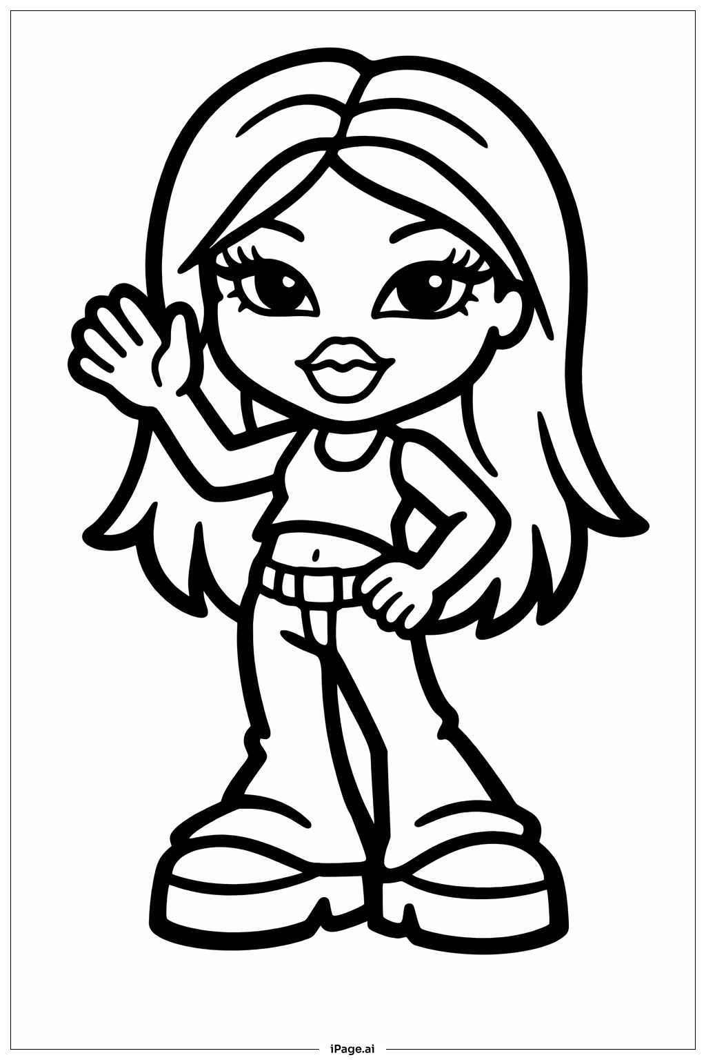 브라츠 인형 손 흔들기 색칠공부 페이지