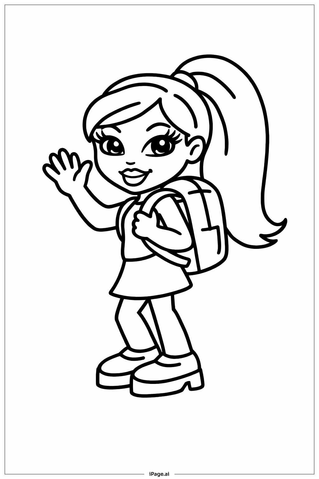 백팩을 맨 브랫즈 인형 색칠공부 페이지