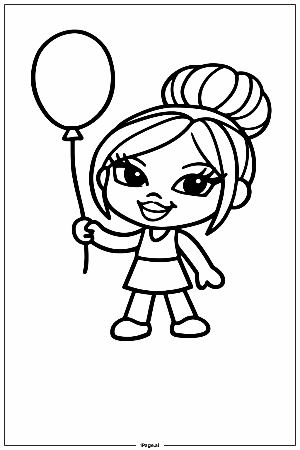 풍선과 함께한 브라츠 인형 색칠공부 페이지