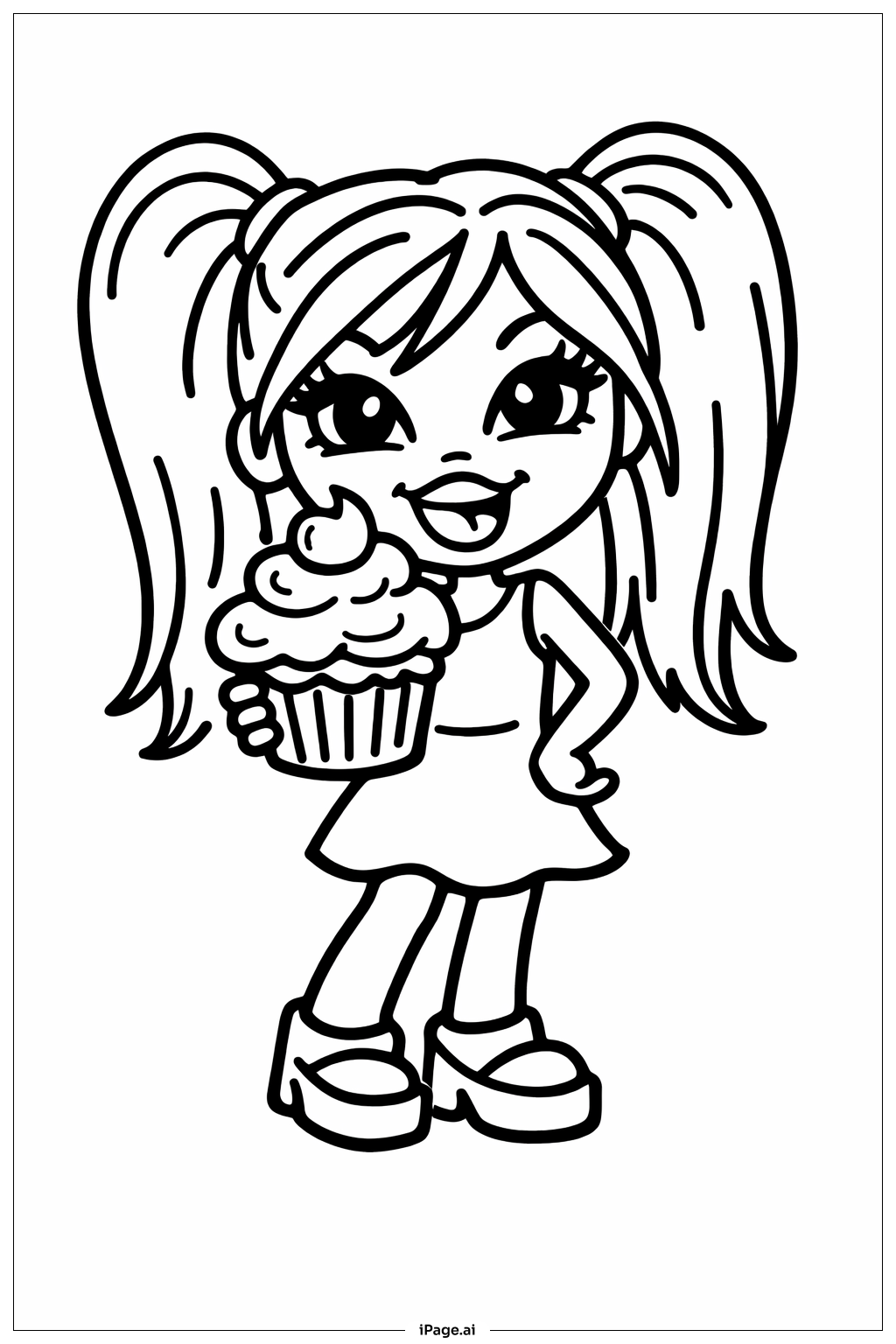 브라츠 인형과 컵케이크 색칠공부 페이지