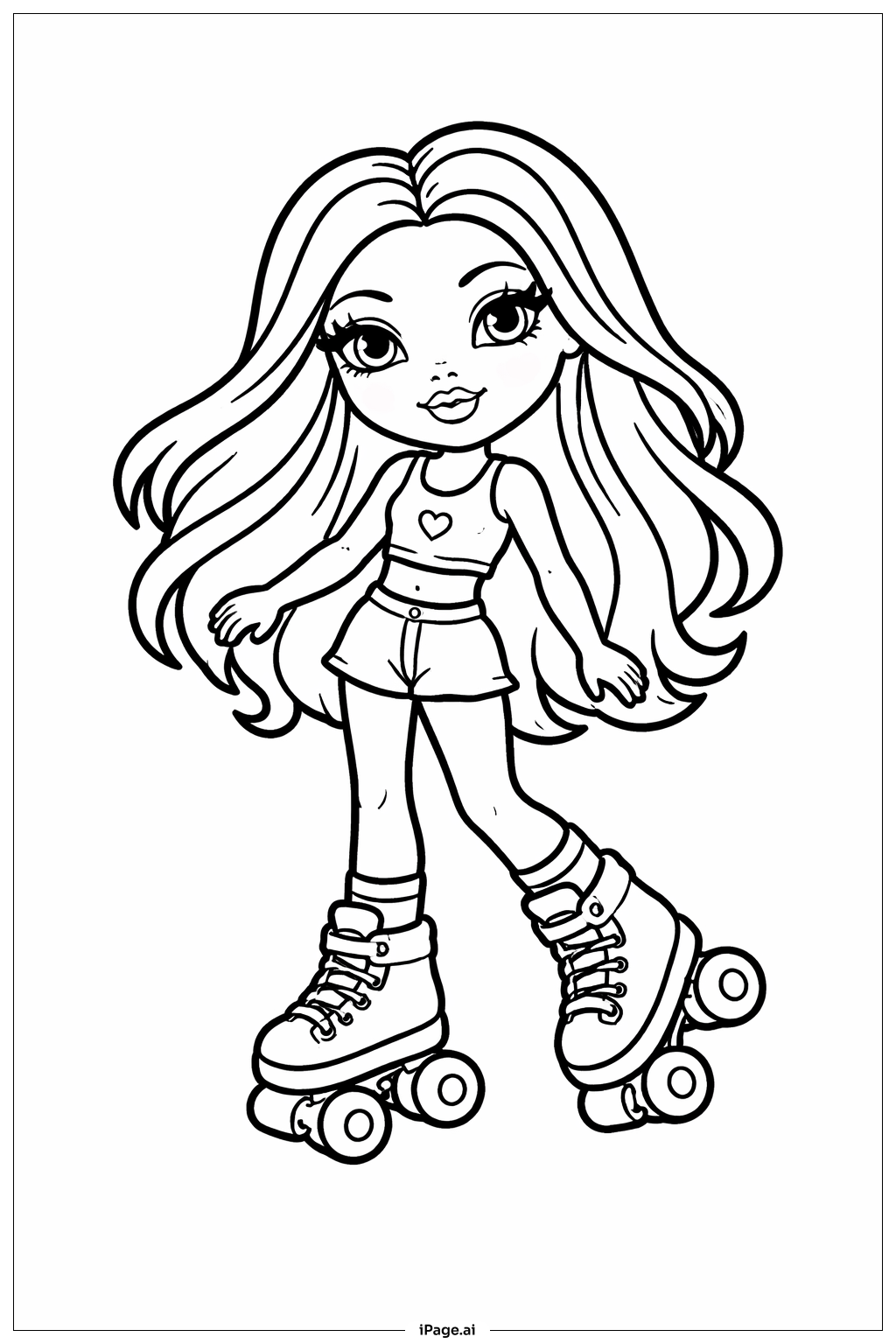 스케이트 타는 브라츠 인형 색칠공부 페이지