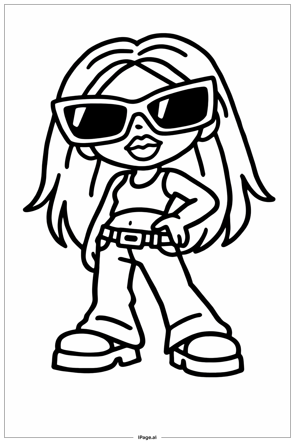 선글라스를 쓴 브라츠 인형 색칠공부 페이지