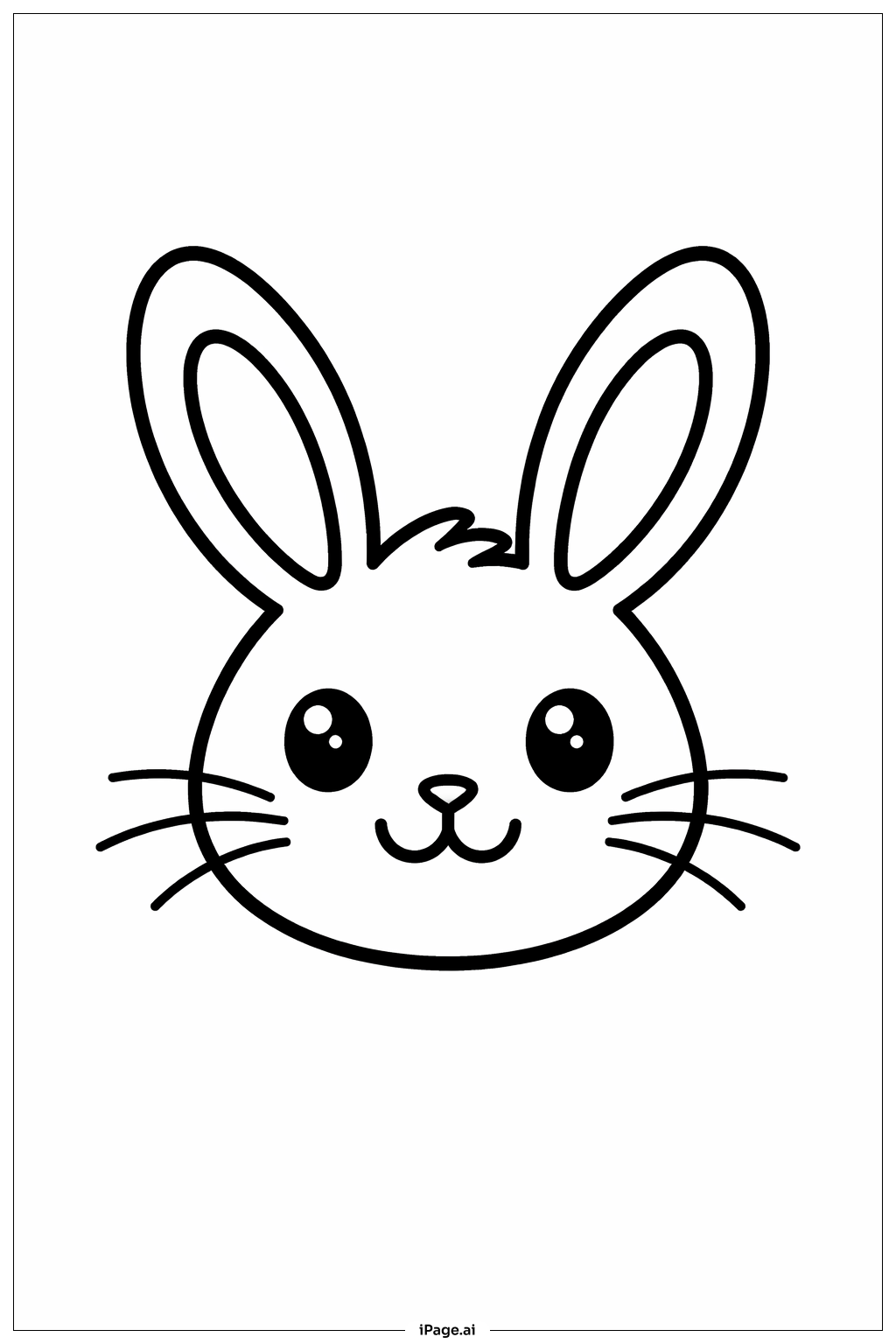  Página para colorir de Close-up do Rosto do Coelhinho 
