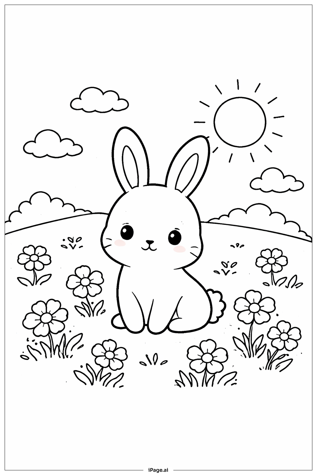 Bunny In Flower Field
