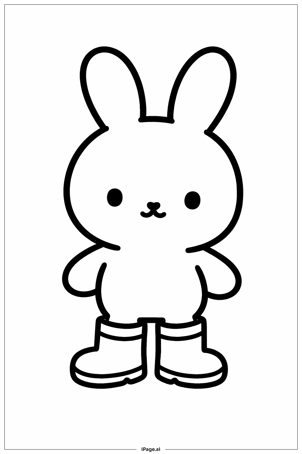  Página para colorir de Coelhinho com Galochas 