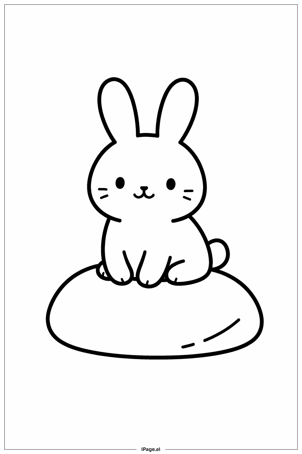  Página para colorir de Coelho na Pedra 